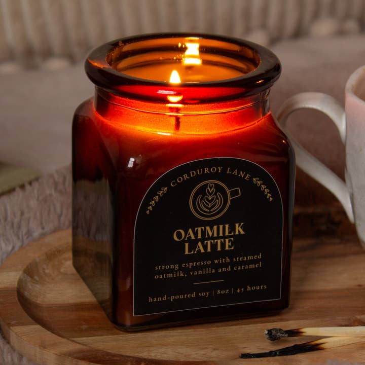 Oatmilk Latte Apothecary Candle for wholesale by Corduroy Lane Candle Co