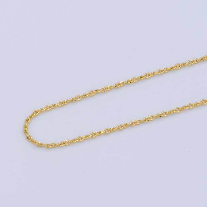 24K Gold Filled 1mm Dainty Twisted Unique Cable Link 18 Inch Layering Chain Necklace | WA-196 Clearance Pricing for wholesale by Aim Eternal