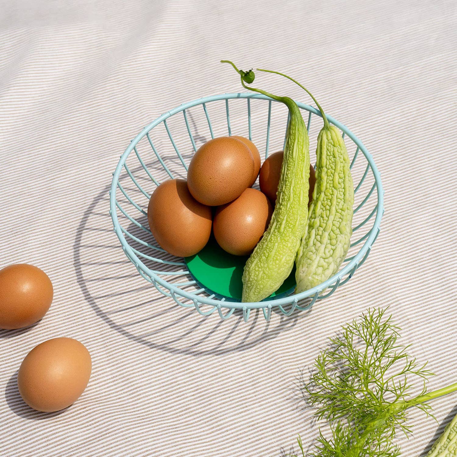 54 Celsius - Wholesale Basket - Iris Wire Basket - Small (7.5" diam) - Steel Fruit Basket2