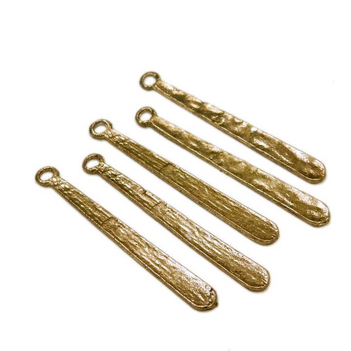 Jewelers Paradise - Wholesale Individual Charm/Pendant - Brass Hammered Teardrop Spike Pendant6