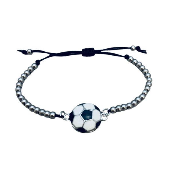 Soccer Adjustable Beaded Bracelet for wholesale by Sportybella