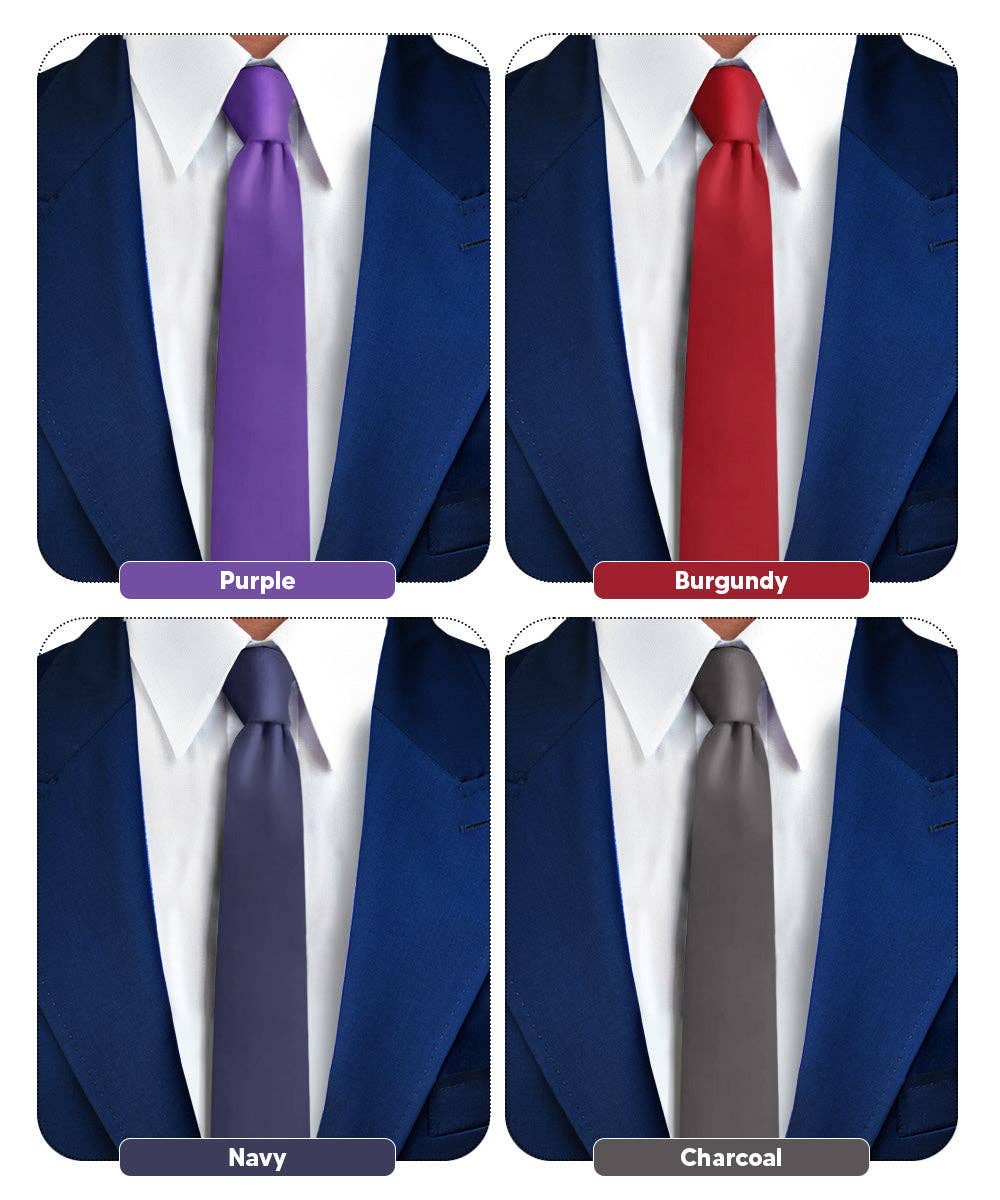 Dubal Brothers - Vente Cravate – homme - Cravate fine unie (4 paquets) par Vittorio Farina20