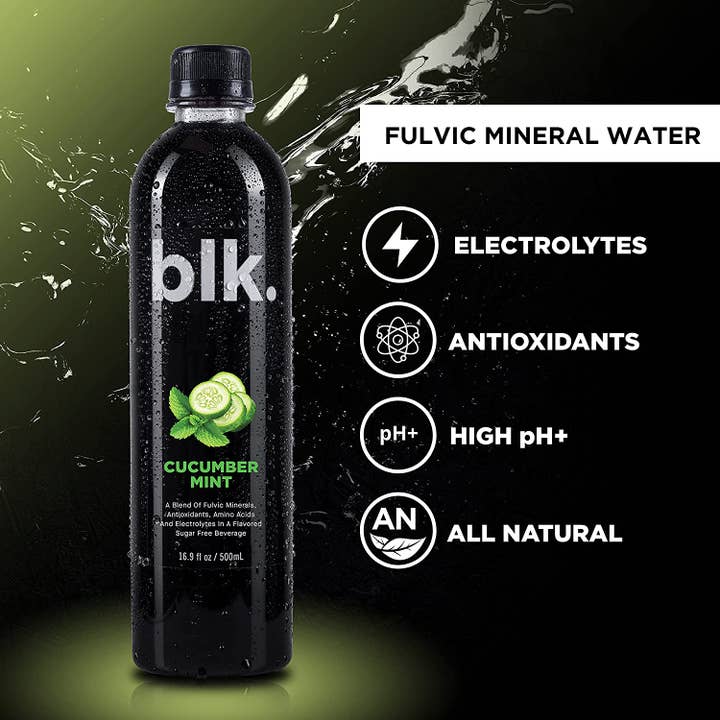blk. water - Wholesale Sparkling Water - Fulvic Acid Infused Water Cucumber Mint 500 mL blk. (12)