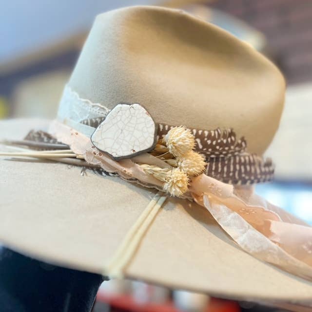 Vintage Bliss - Wholesale Brooch - White Buffalo Turquoise Color Soldered Hat Pin Hat Bar 1