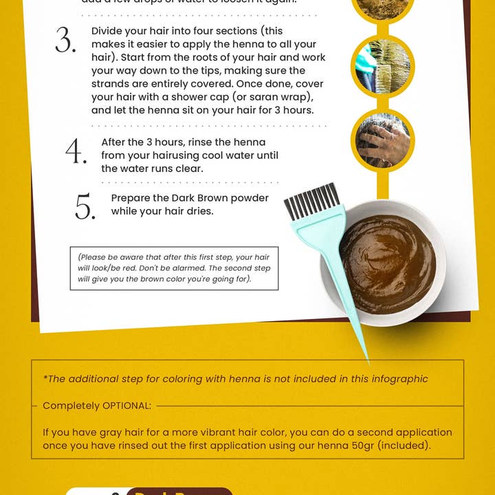 Henna Cosmetics Cypri - Wholesale Hair Dye - Natural Hair Dye Mixes | 200 Grams (7.05 oz.) + 50 Grams (1.76 oz.) of Pure Henna | 100% Natural Hair Coloring19