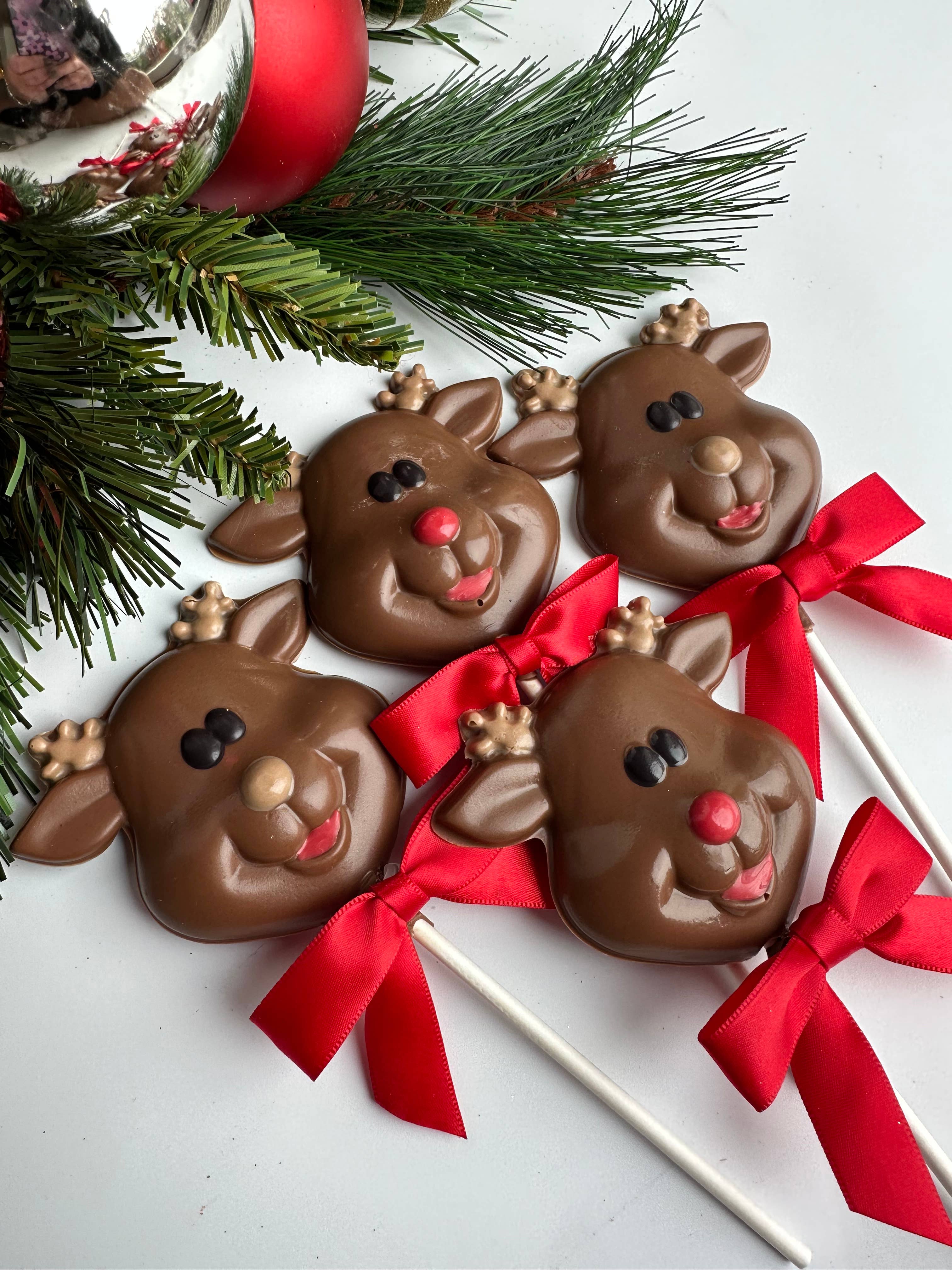 Delightful Chocolates - Wholesale Chocolate Covered Sweets - Reindeer Chocolate Lollipops2