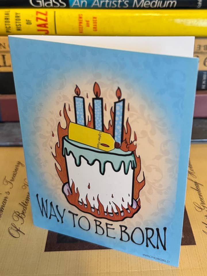 Forma de nacer Tarjeta de cumpleaños para venta al por mayor de Wrong World Ceramics