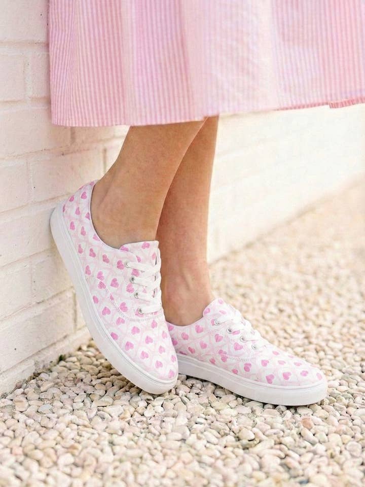 Sweethearts & Sunshine Women’s lace-up canvas shoes for wholesale by Pearly Peach