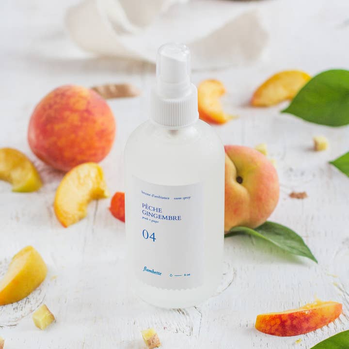 Room Spray - Peach + Ginger 8 oz for wholesale by Flambette