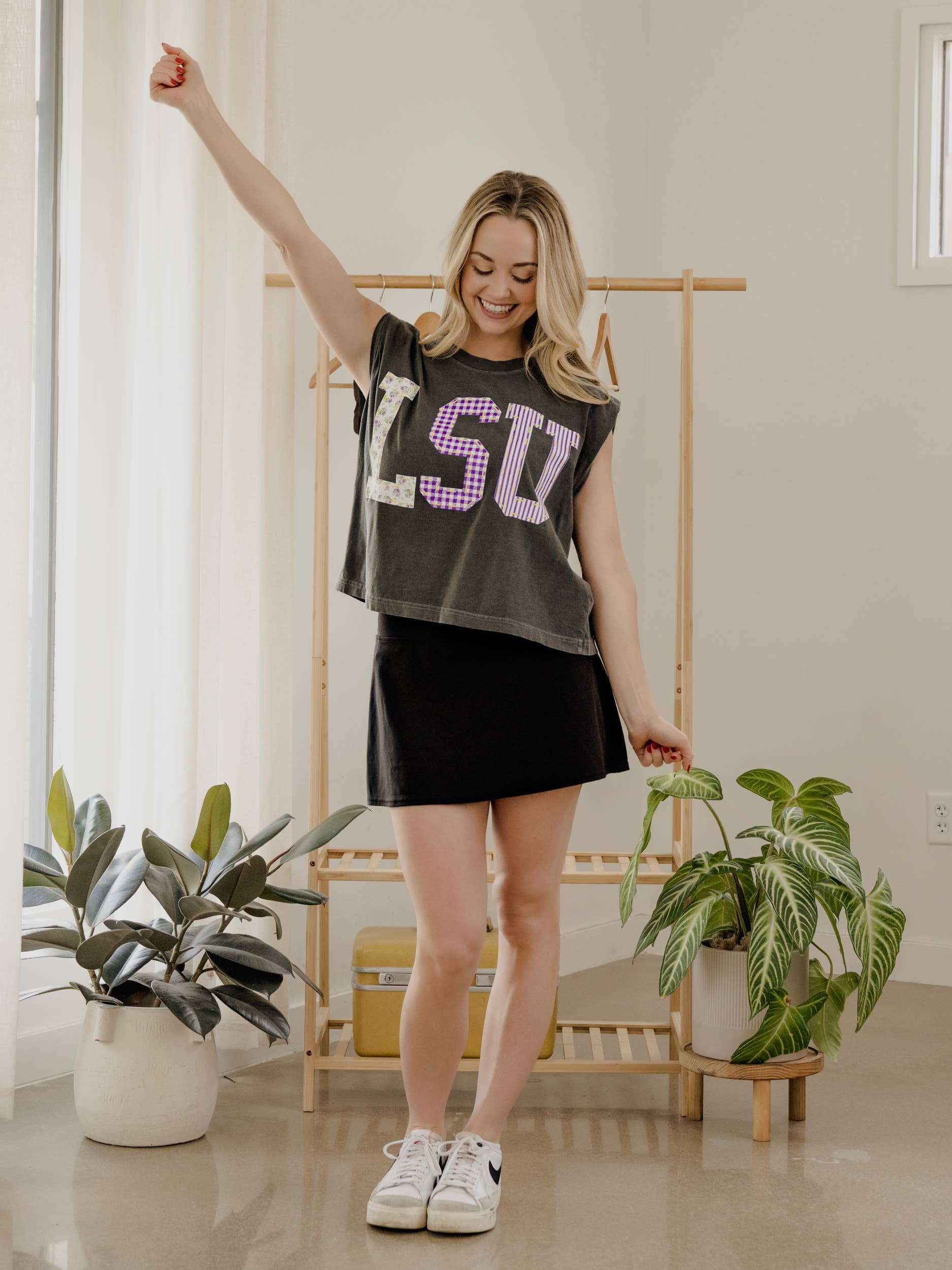 LivyLu - Wholesale Tank Top - Women's - LSU Louisiana State Tigers Quilted Puff Ink Smoke Tank 3