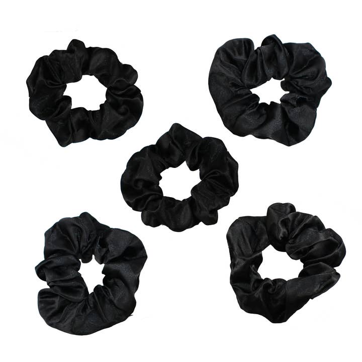 Morning Glamour - Wholesale Scrunchie - Women's - Gift Set 5PK Satin Hair Scrunchies-perfect gift idea