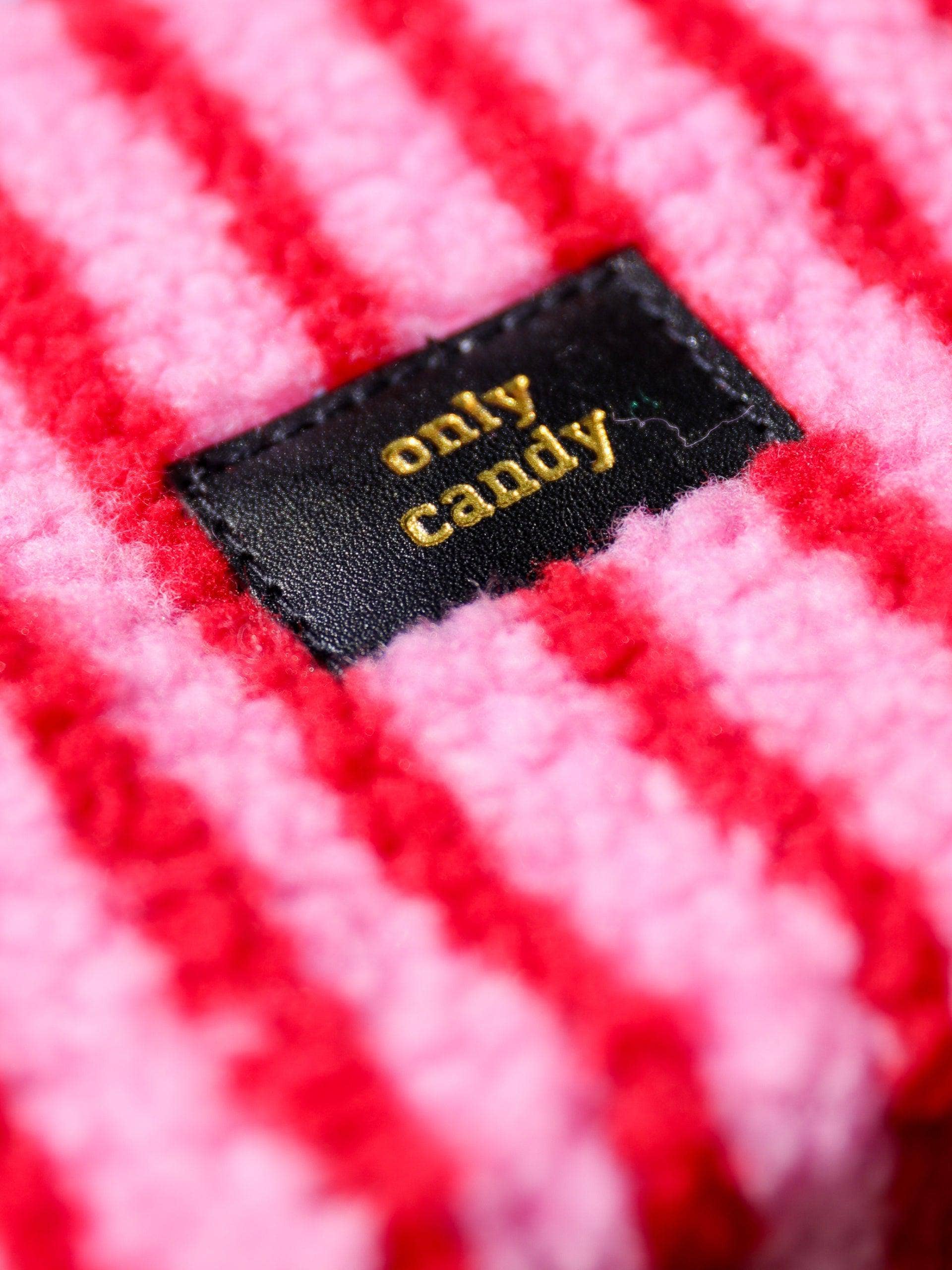 Studio Inktvis - Wholesale Pouch - Unisex - Zipper pouch "Only Candy" pink red striped fluffy fabric5