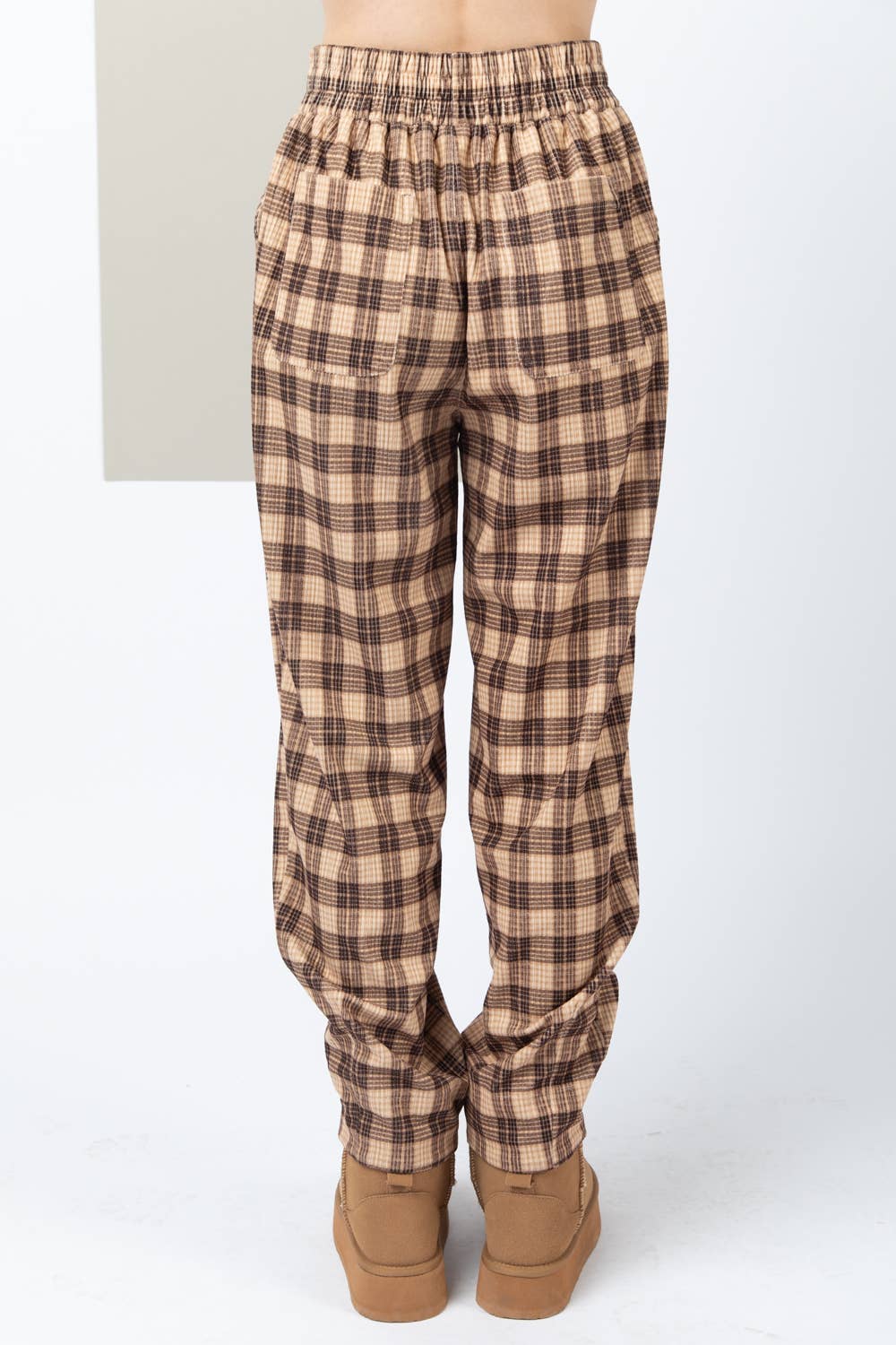 VERY J - Wholesale Pants - Women's - NP70310-Corduroy Flannel Plaid Cozy Comfy Pants3