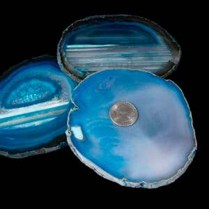 Cold River Mining - Wholesale Spiritual Stone/Crystal - TEAL AGATE SLABS, SLICES- Sold by the piece3