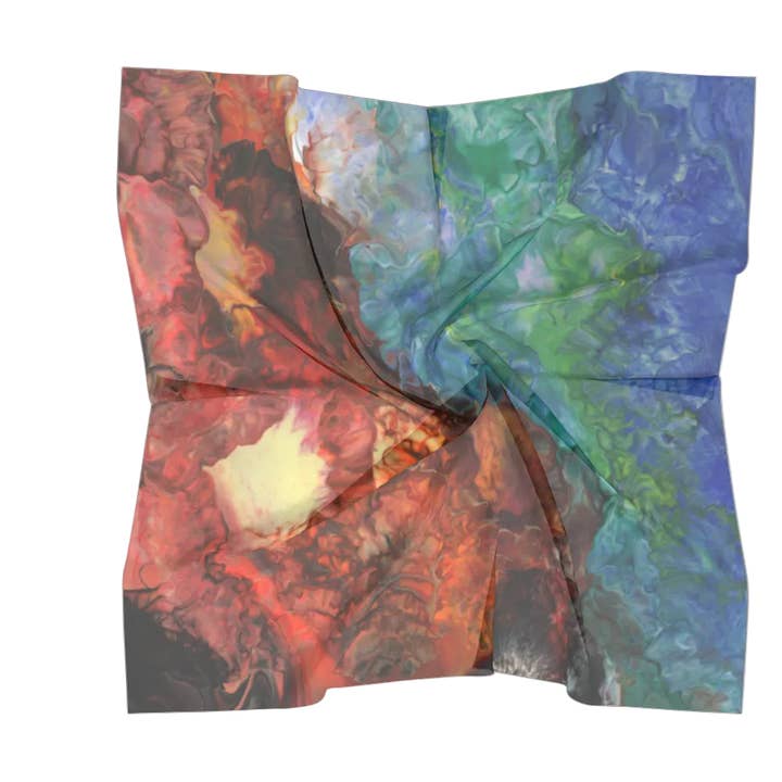 Aura Splash Luxury Silk Scarf Square for wholesale by Rainbow City