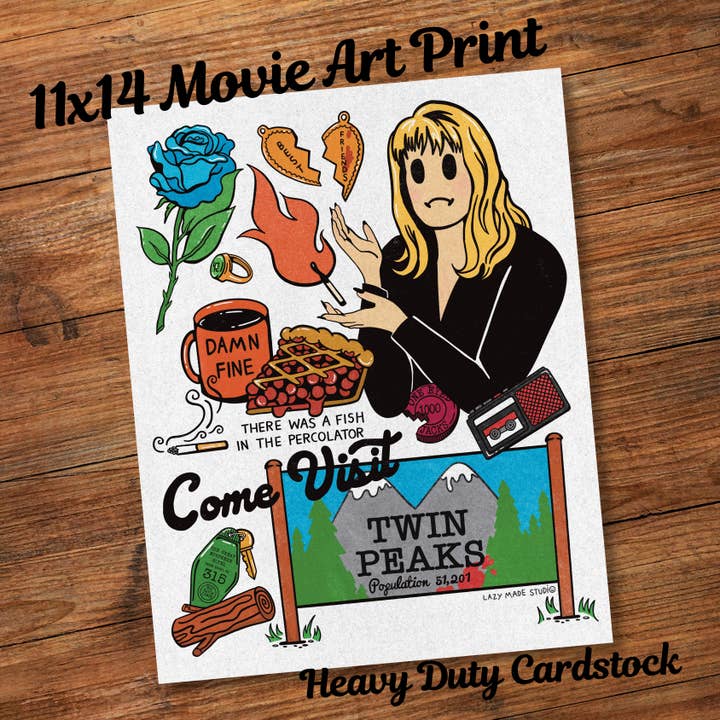 Twin Peaks 11x14 Heavy Duty Cardstock Poster Art Print for wholesale by Lazy Made Studio