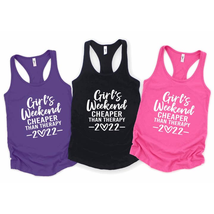 Débardeur à dos racerback Cheaper Than Therapy pour fille pour la vente par Quality Time Designs Co
