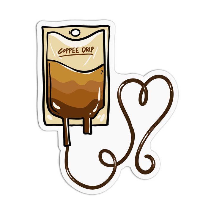Coffee Drip Vinyl Waterproof Stickers for wholesale by Girls Printing House