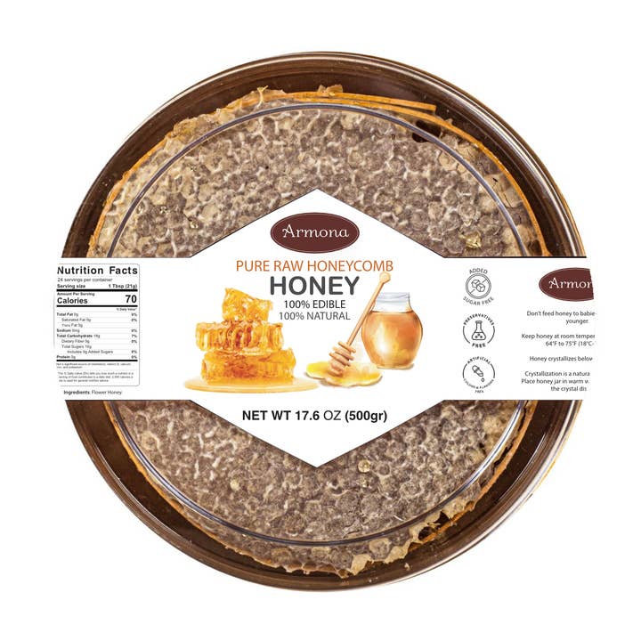 Armona Pure Raw Honeycomb 17.6oz (500gr) - All Natural for wholesale by Rafana