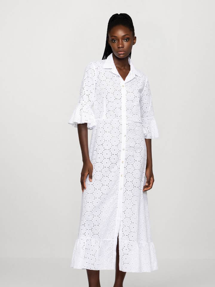 Dress Chemisier White per la vendita all'ingrosso da parte di Flavia Valentini