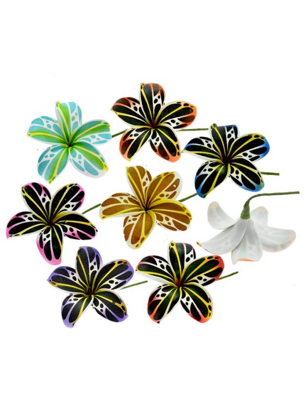 Tie Dye Plumeria Foam Hair Stick for wholesale by DK Hawaii