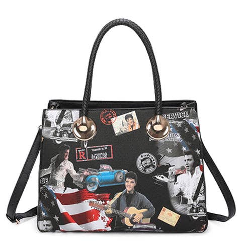 Ellas Trading – wholesale Tote bag – Women's – Trendy Elvis Presley Large Tote Shoulder Bag with Strap0