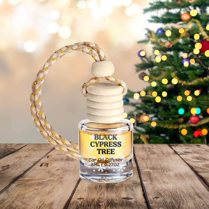 Honey Jar Creations - Wholesale Car Freshener - Unisex - Black Cypress Tree Hanging Car Diffuser – Christmas Edition