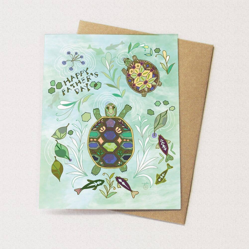 Cynla - Wholesale Father's Day Card - Father's Day Turtle Pond Card - dad card, fathers day card0