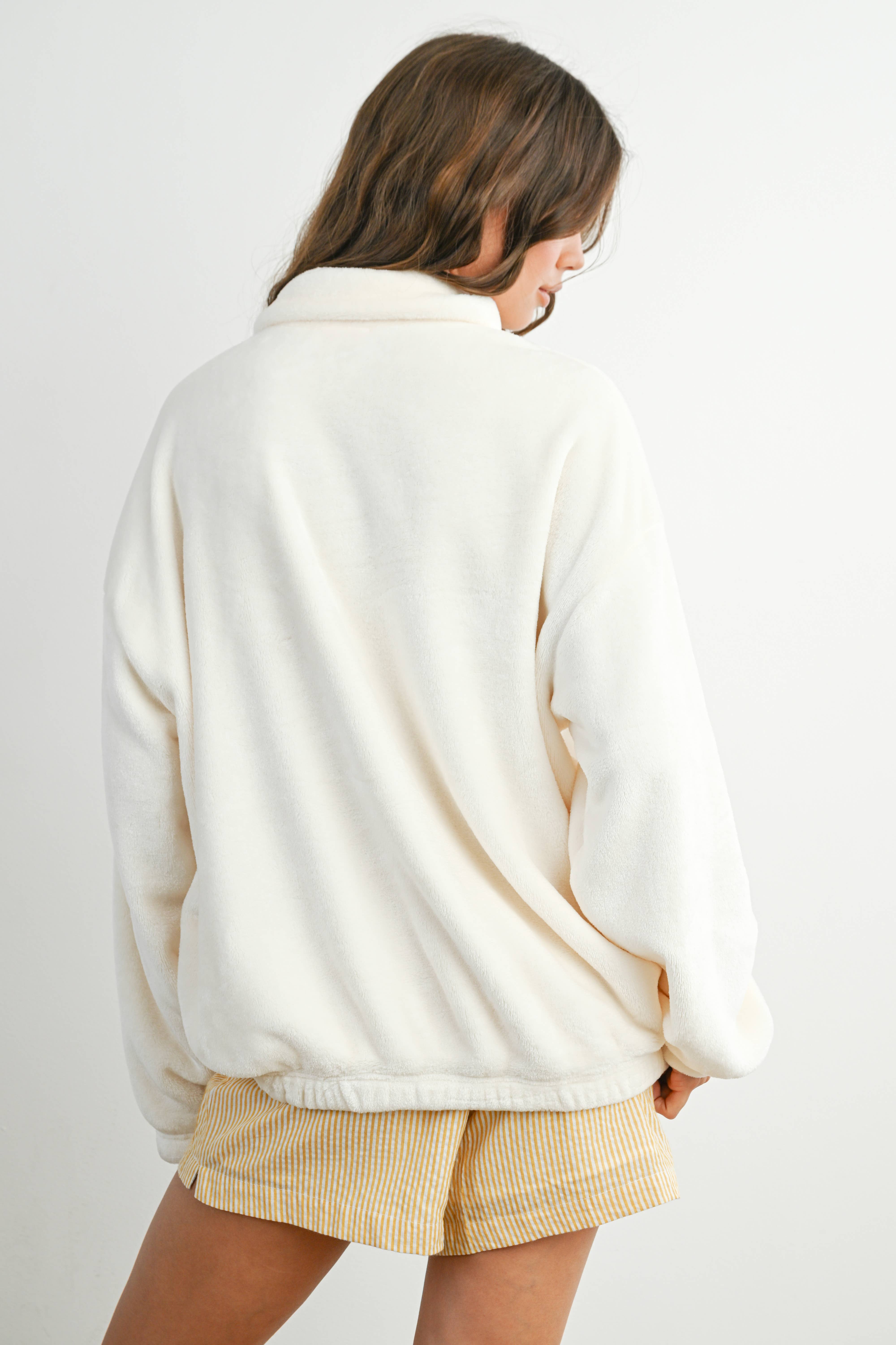 BUTTERMELON - Wholesale Sweatshirt - Women's - Sunday Morning Half-Zip Pullover Sweatshirt - BMT757926