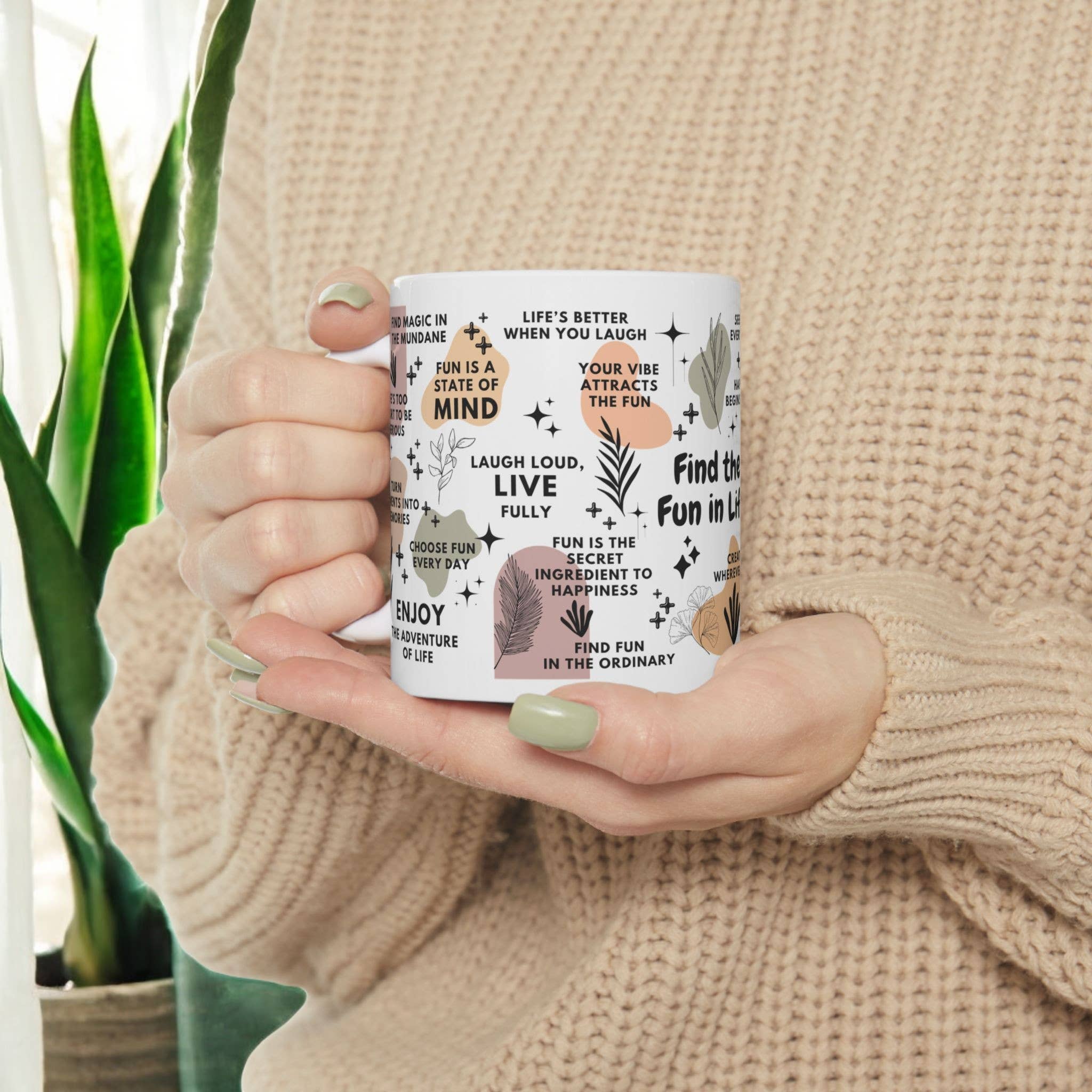 EMESLY - Wholesale Coffee Mug - Find the Fun in Life Motivational Coffee Mug Gift; 11oz/15oz4