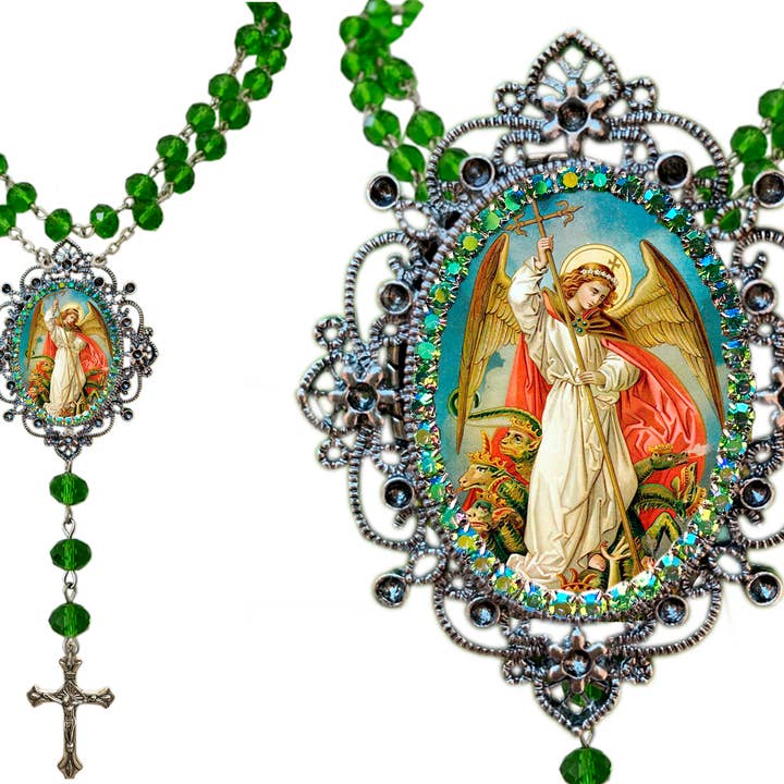 MariaSantissimaShop – Colar pingente/pendente por atacado – Escudo de São Miguel - Estilo Vitoriano4