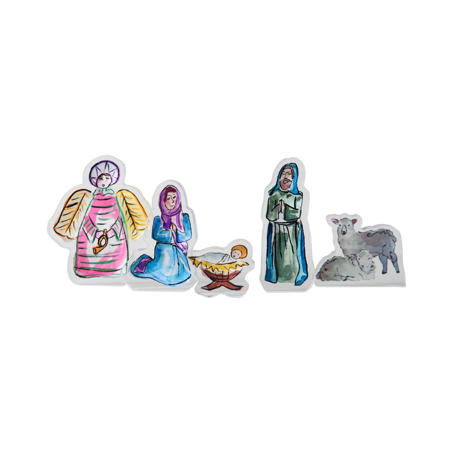 Over the Moon Gift - Wholesale Nativity Scene Decor - NATIVITY Acrylic Character Set