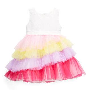 Rainbow Trim White Dress for wholesale by Wenchoice