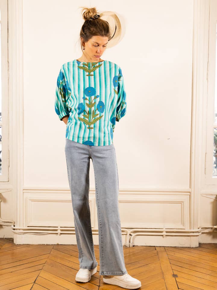 TOP WINONA REIMS BLUE for wholesale by JUDITH LACROIX