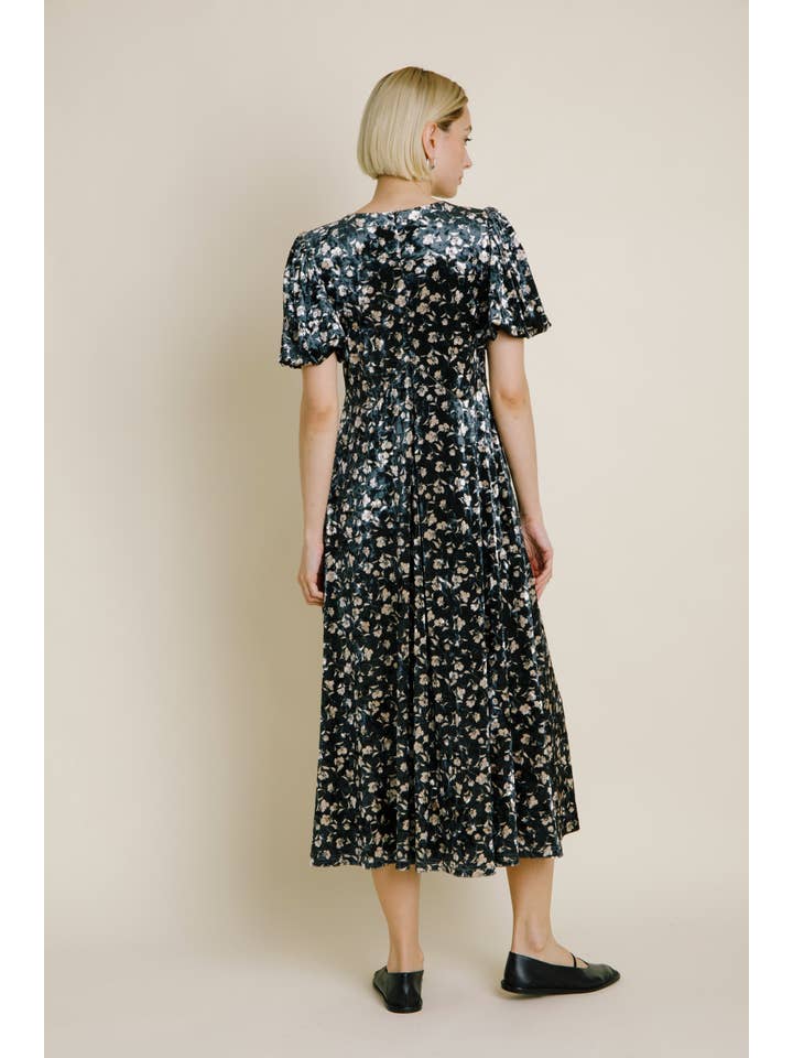 Aureum - Wholesale Dress - Women's - AD1754 - VELVET MIDI DRESS W/ CORDING2