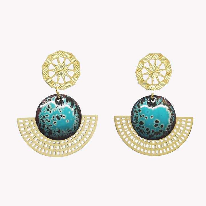 Victorine örhängen - Amazonie Collection för wholesale av Les Emaux Mline