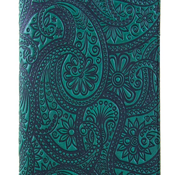 Oberon Design - Wholesale Phone Wallet - Unisex - Large Leather Smartphone Wallet - Paisley