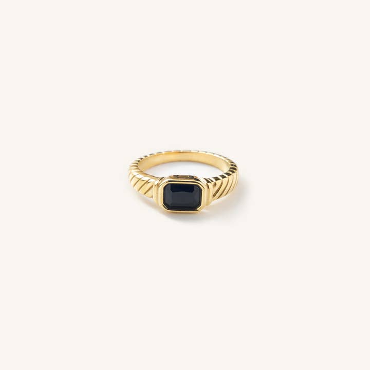 Nikki Smith Designs - Wholesale Single Stone/Solitaire Ring - Braided Black Onyx Ring