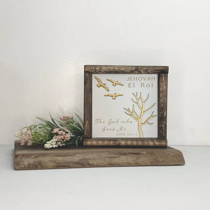 Pine Designs - Wholesale Sign - 7 x 7 El Roi - The God Who Sees Me - Name of God