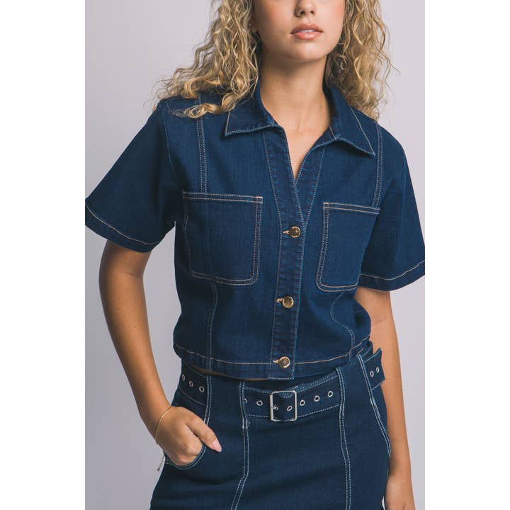 Chaqueta de Manga Corta con Botones 80398JN para venta al por mayor de Coloring You