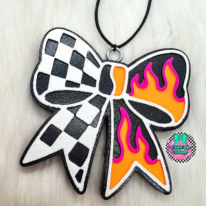 Checkered Flame Bow Freshie for wholesale by Pistol Lee Vintage
