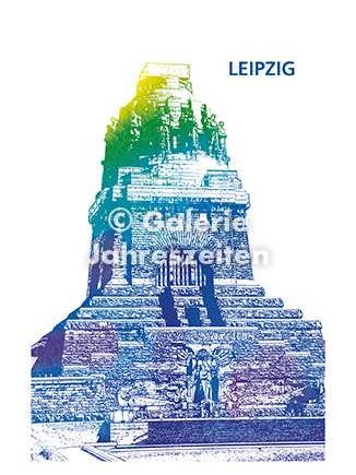 Leipzig Völkerschlachtdenkmal art folding card for wholesale by Karen Utermann Galerie Jahreszeiten