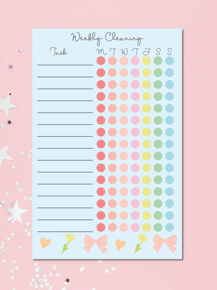 Weekly Cleaning Checklist Notepad for wholesale by Enchantment Creative, LLC
