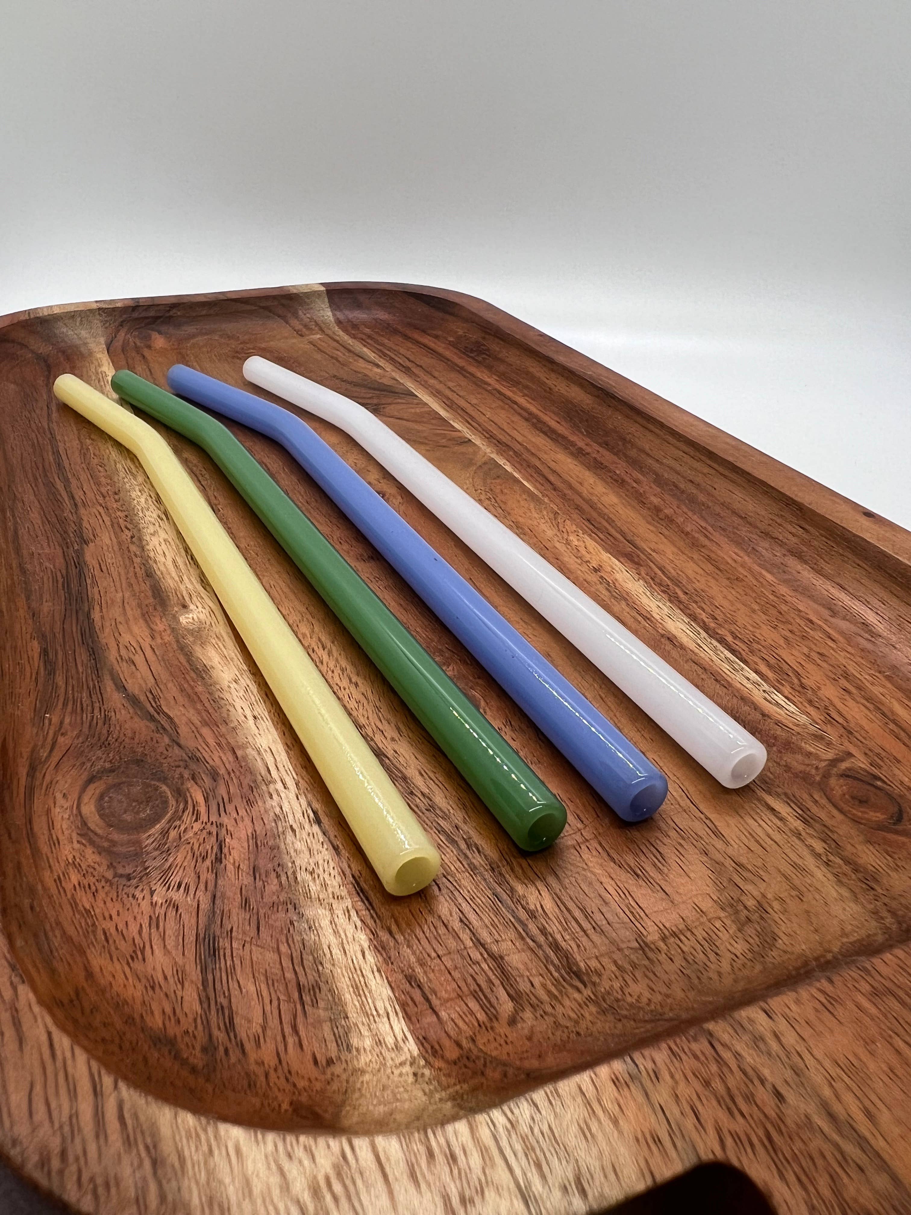 KDC Craft Shop - Vente Paille - Pailles incurvées réutilisables en verre - Plusieurs couleurs3