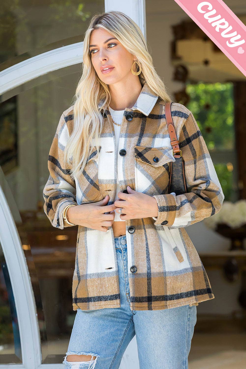 Sweet Lovely by Jen - Wholesale Shirt Jacket/Shacket - Women's - OUTERWEAR PLUS SIZE  FLANNEL  SHACKET 16