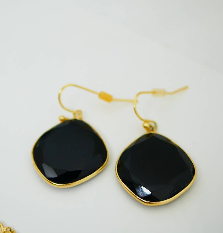 Atelier Leblanc – wholesale Dangle earrings – Elegance Earrings Labradorite or Onyx or Moonstone0