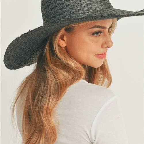 MiMi Wholesale - Wholesale Straw Hat - Women's - MH0095 Floppy Straw Sun Hat with Frayed Edges