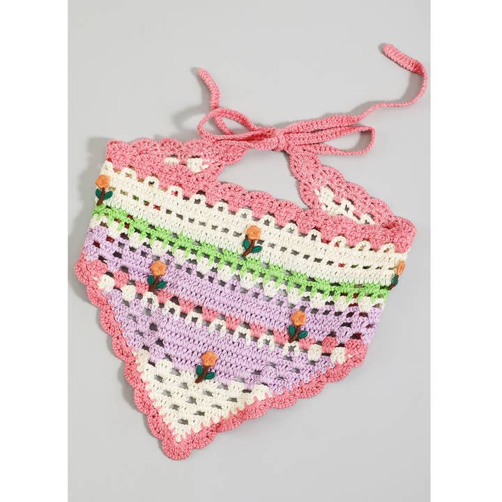 BANDEAU CROCHET FLEUR ORANGE pour la vente par Girly