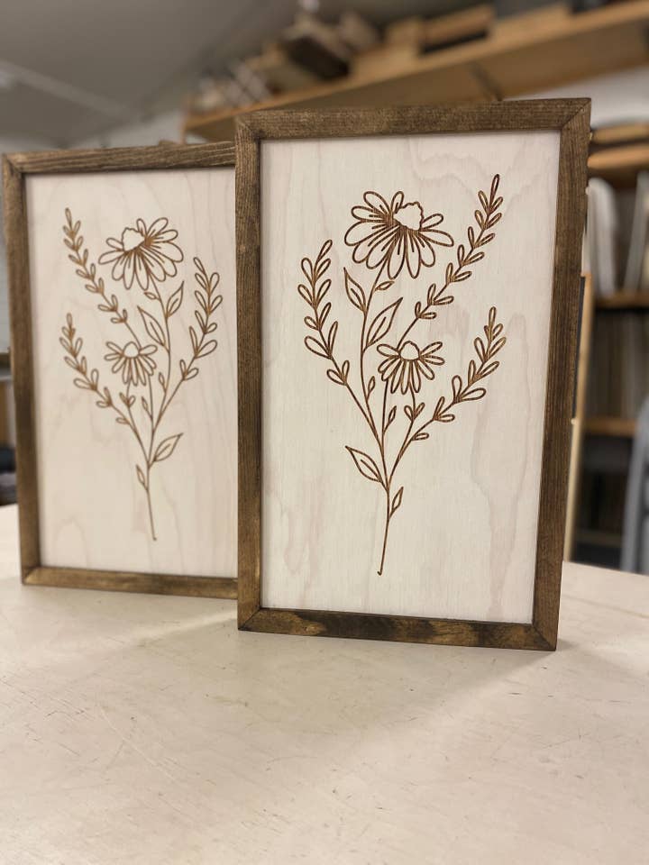 Two Piece Flower Artwork Set for wholesale by Birch and Home Handmade