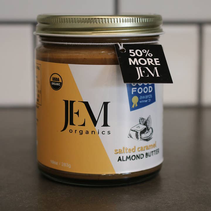 JEM Organics - Wholesale Nut Butter - NEW! 10oz JEM Organics Sprouted Salted Caramel Almond Butter